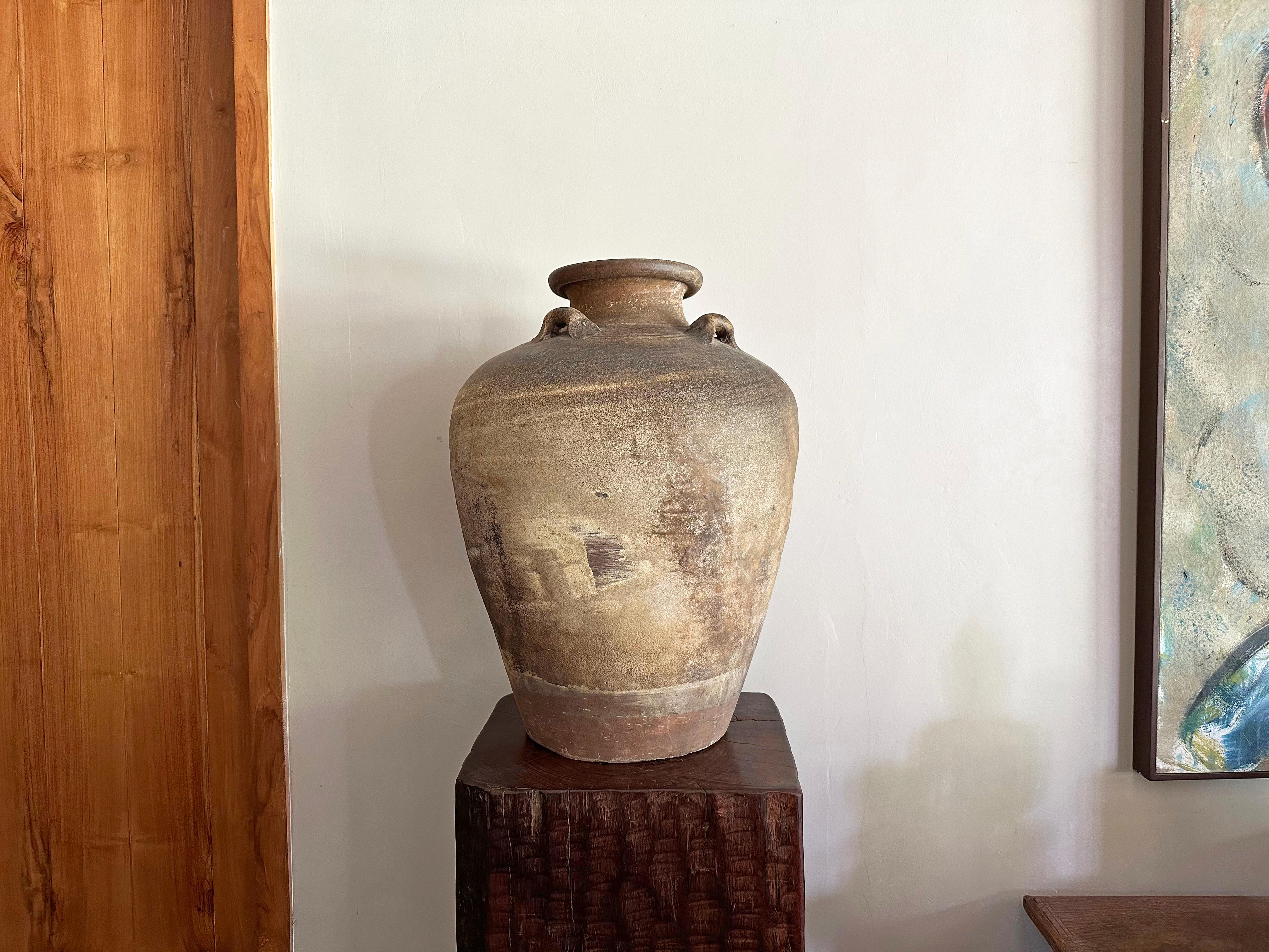 A wonderful example of a 16th century Sawankhalok jar from a Shipwreck off the Coast of the Indonesian Island of Batam. Batam was one of the most substantial and influential ports in the South China Sea where an abundance of trade was conducted. The