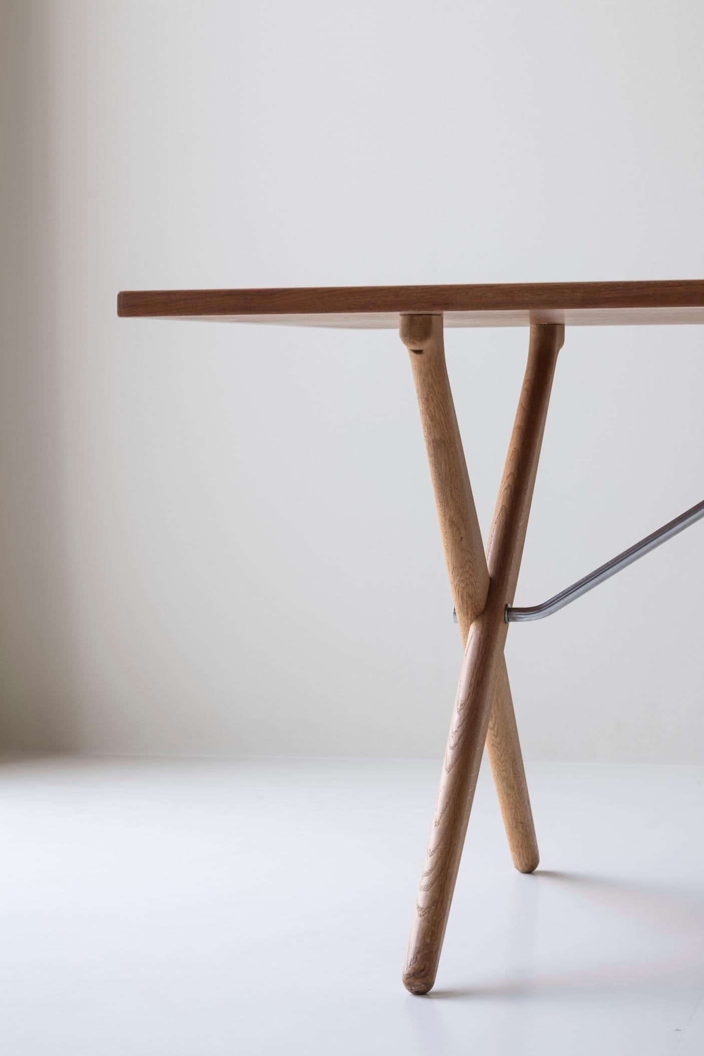 Table de salle à manger Sawbuck ou AT 303 par Hans Wegner pour Andreas Tuck, Danemark années 1950 en vente 10