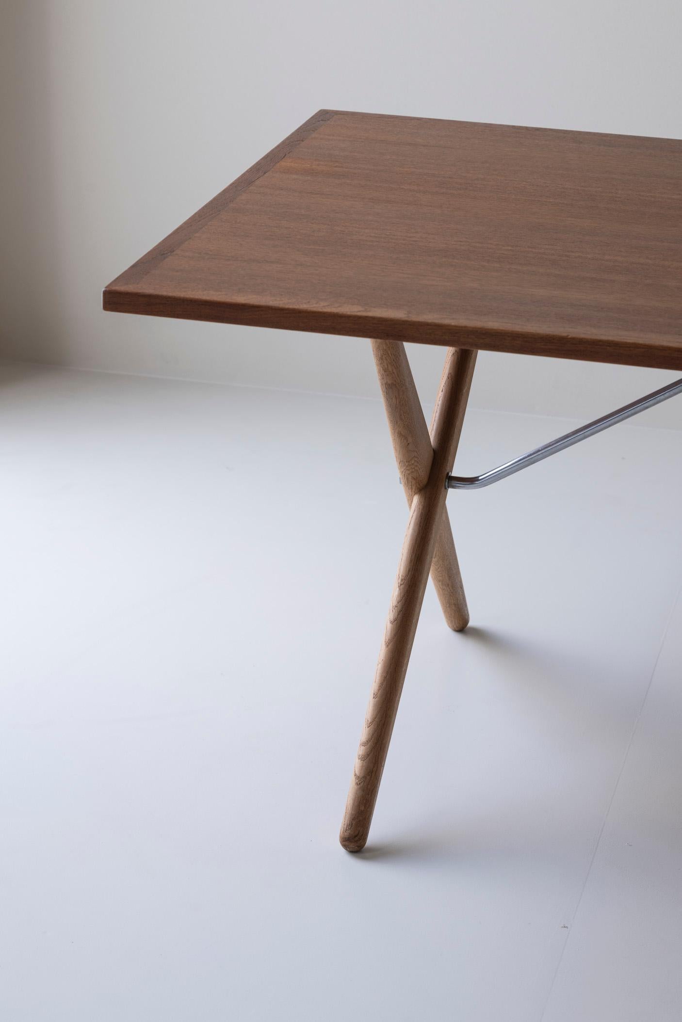 Table de salle à manger Sawbuck ou AT 303 par Hans Wegner pour Andreas Tuck, Danemark années 1950 en vente 11
