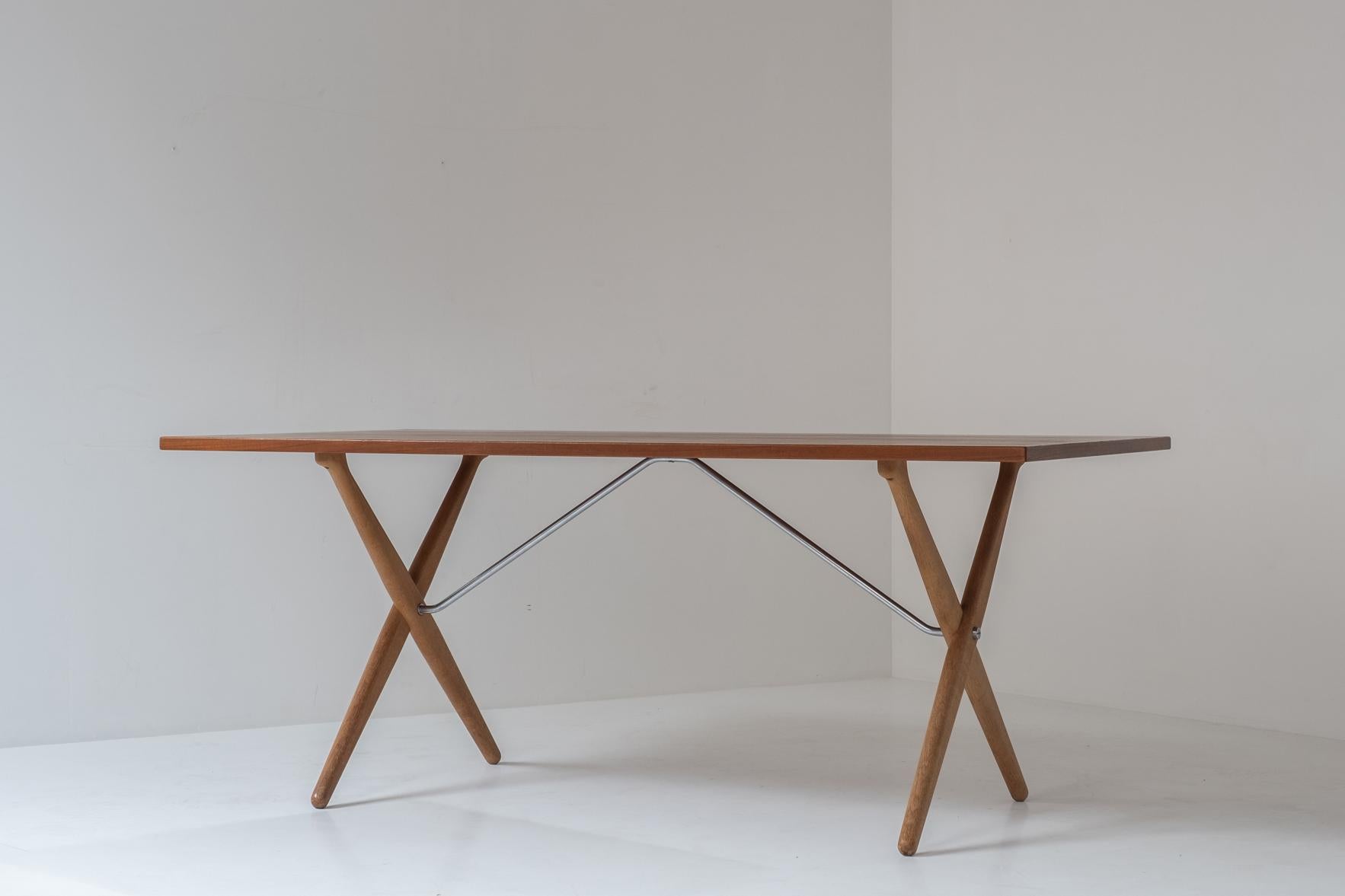 Danish Sawbuck or AT 303 dining table by Hans Wegner for Andreas Tuck, Denmark 1950s