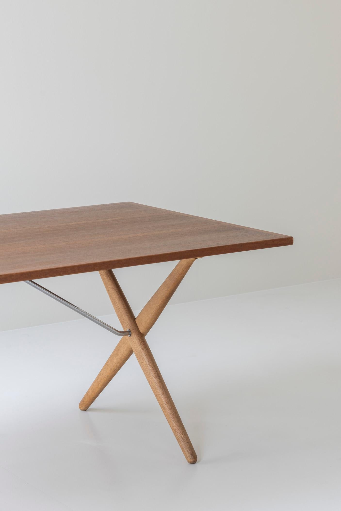 Danois Table de salle à manger Sawbuck ou AT 303 par Hans Wegner pour Andreas Tuck, Danemark années 1950 en vente