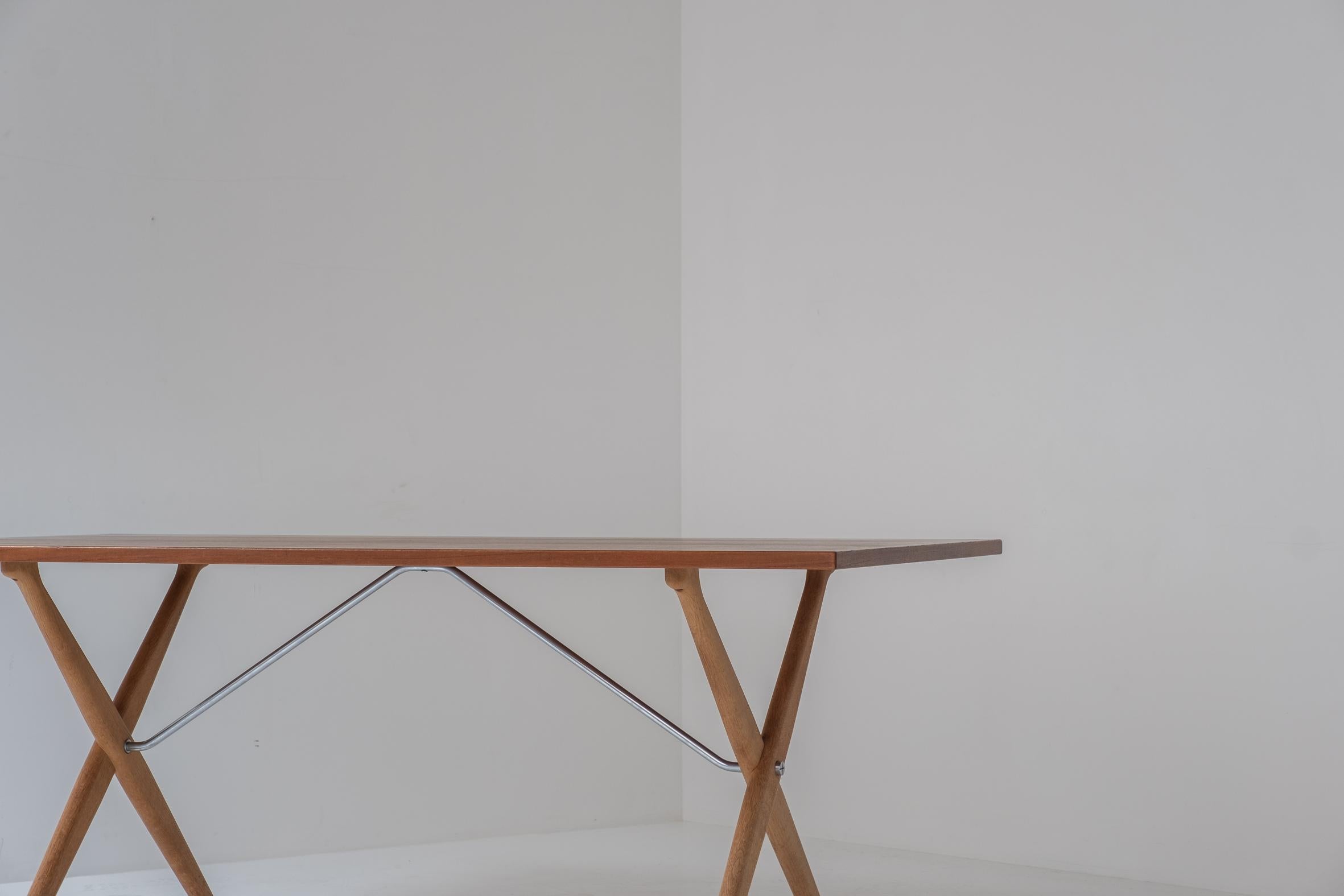 Mid-20th Century Sawbuck or AT 303 dining table by Hans Wegner for Andreas Tuck, Denmark 1950s