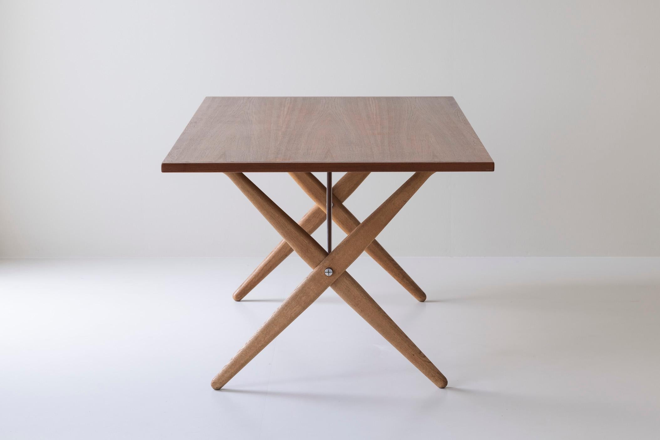 Milieu du XXe siècle Table de salle à manger Sawbuck ou AT 303 par Hans Wegner pour Andreas Tuck, Danemark années 1950 en vente
