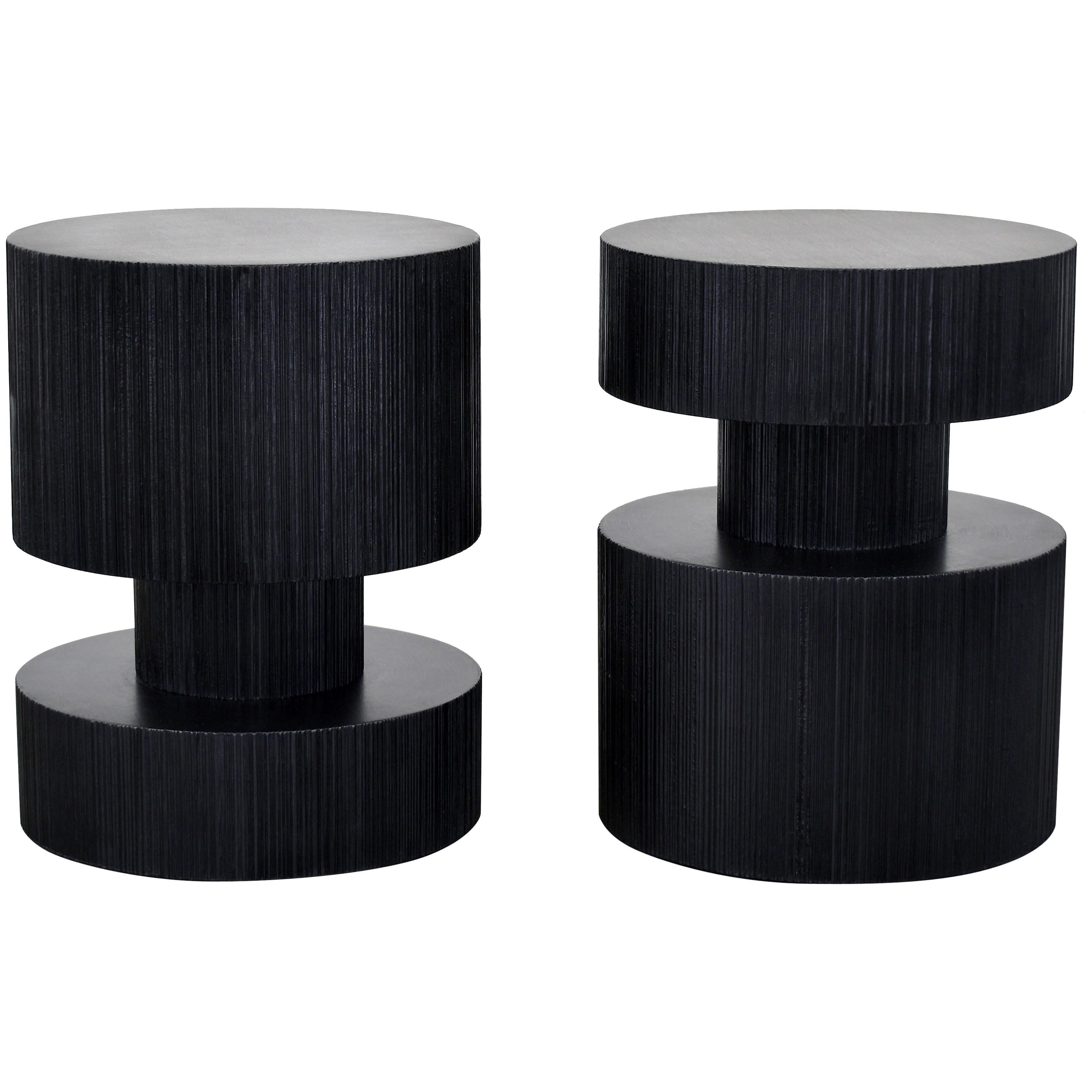 Round Sawn Revert Tables / Stools  For Sale