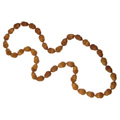 Hand-carved Sawo Wood Acorns Necklace