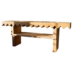 Sawtooth Bench in Solid English Oak, Designed and Handmade by Loose Fit