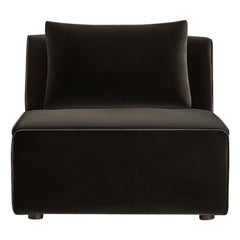 Sawyer Modular Sofa - Armless Chair Velvet Chocolate 