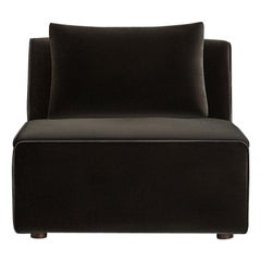 Sawyer Modular Sofa - Armless Chair Velvet Chocolate