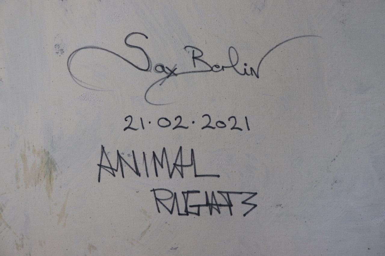 When Muhammad Ali appears in your dreams there's bound to be a message! As a compassionate man Berlin feels strongly about many of the issues that affect our world. Animal Rights features a stylised ram skull as representation of the animal kingdom