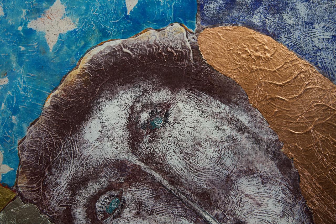 Diamonds Across the Sky. (Sternschnuppen).  Zeitgenössisch  Figurative Malerei (Gold), Figurative Painting, von Sax Berlin