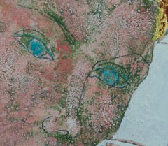 "Emblem Of Peace" Peinture figurative contemporaine en techniques mixtes