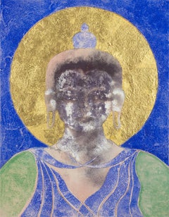 Gentilezza amorevole.  Pittura contemporanea a tecnica mista con Buddha