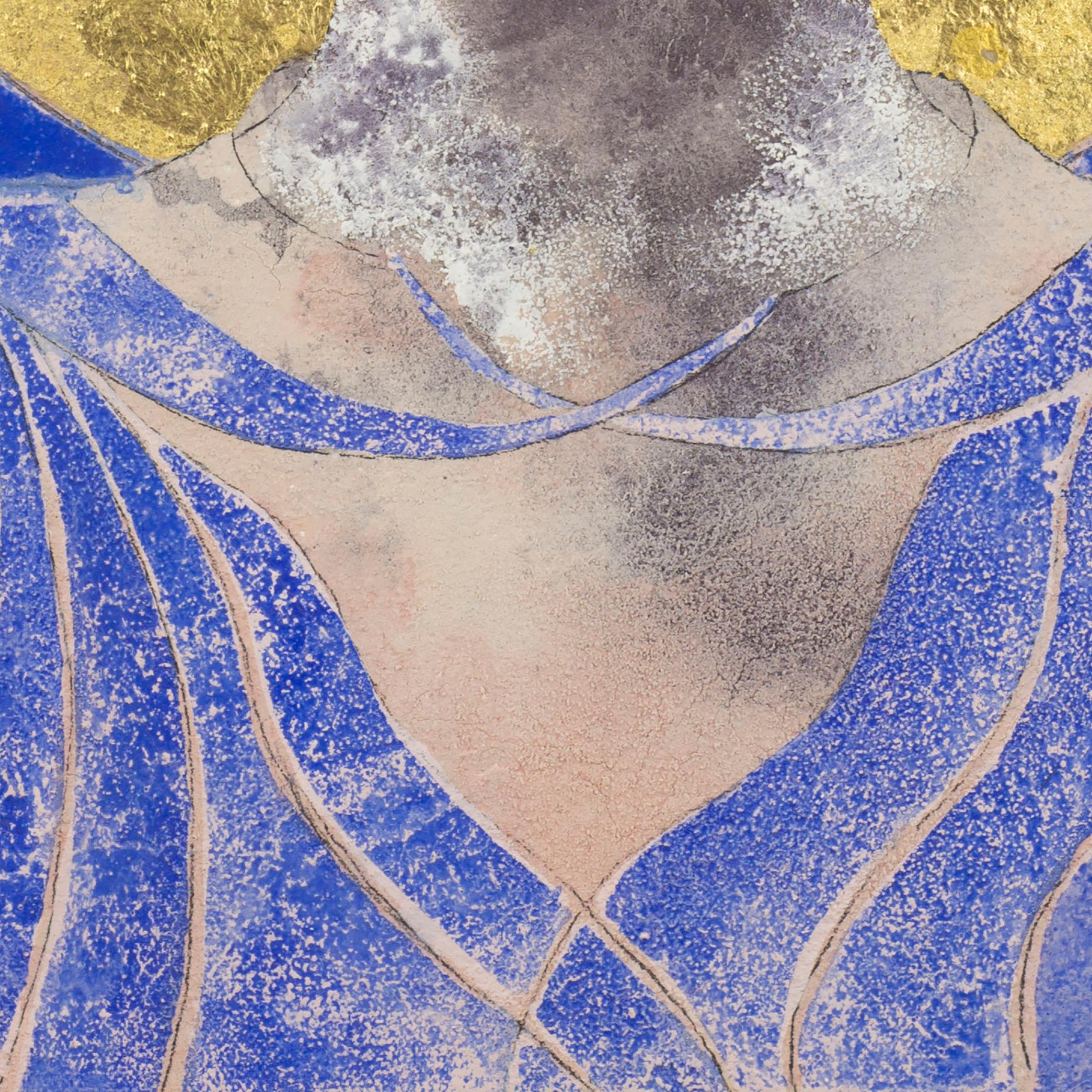 Gentilezza amorevole. Pittura contemporanea a tecnica mista con Buddha in vendita 1