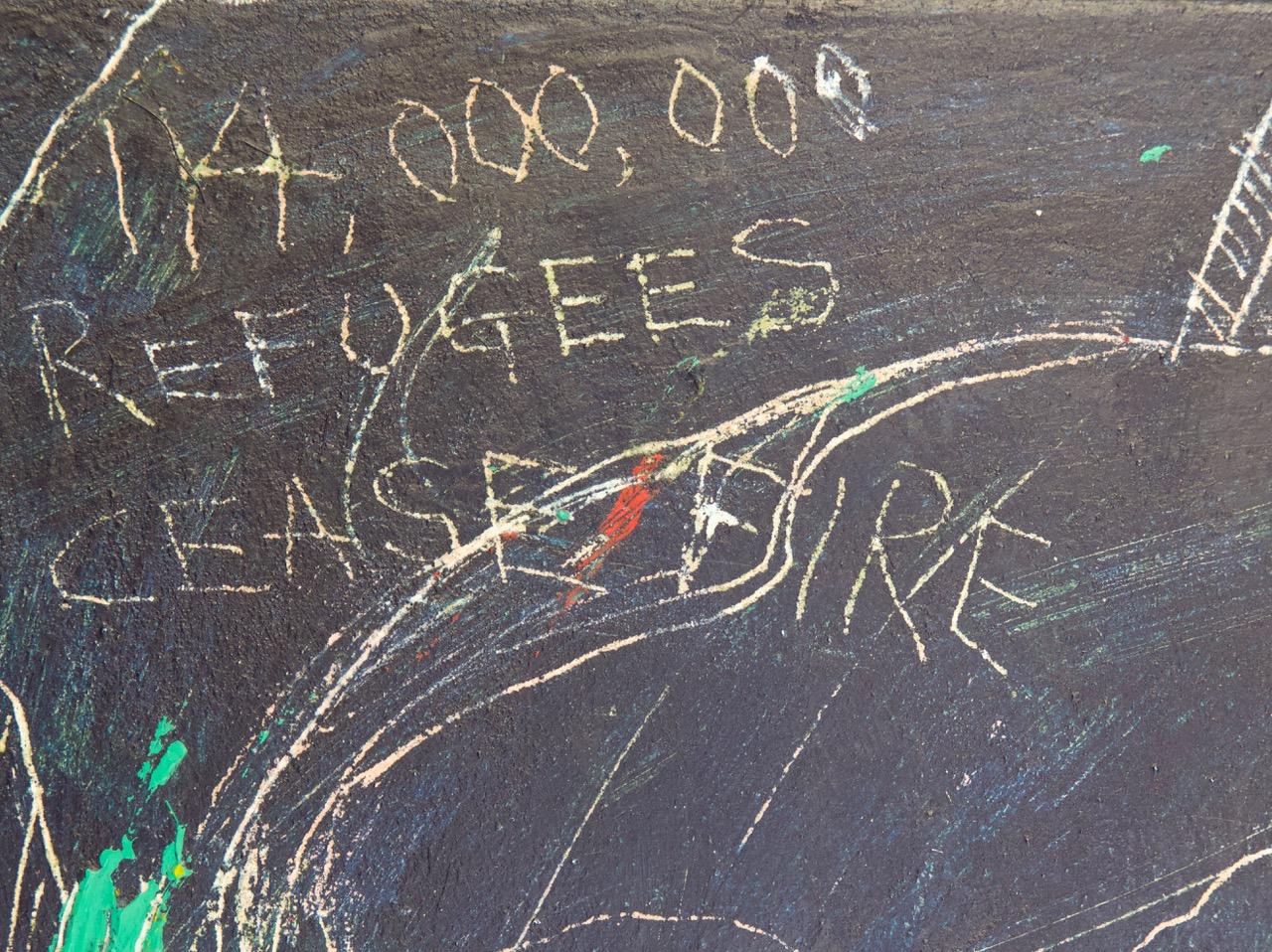114, 000, 000 Refugiados. - Painting Neoexpresionista de Sax Berlin