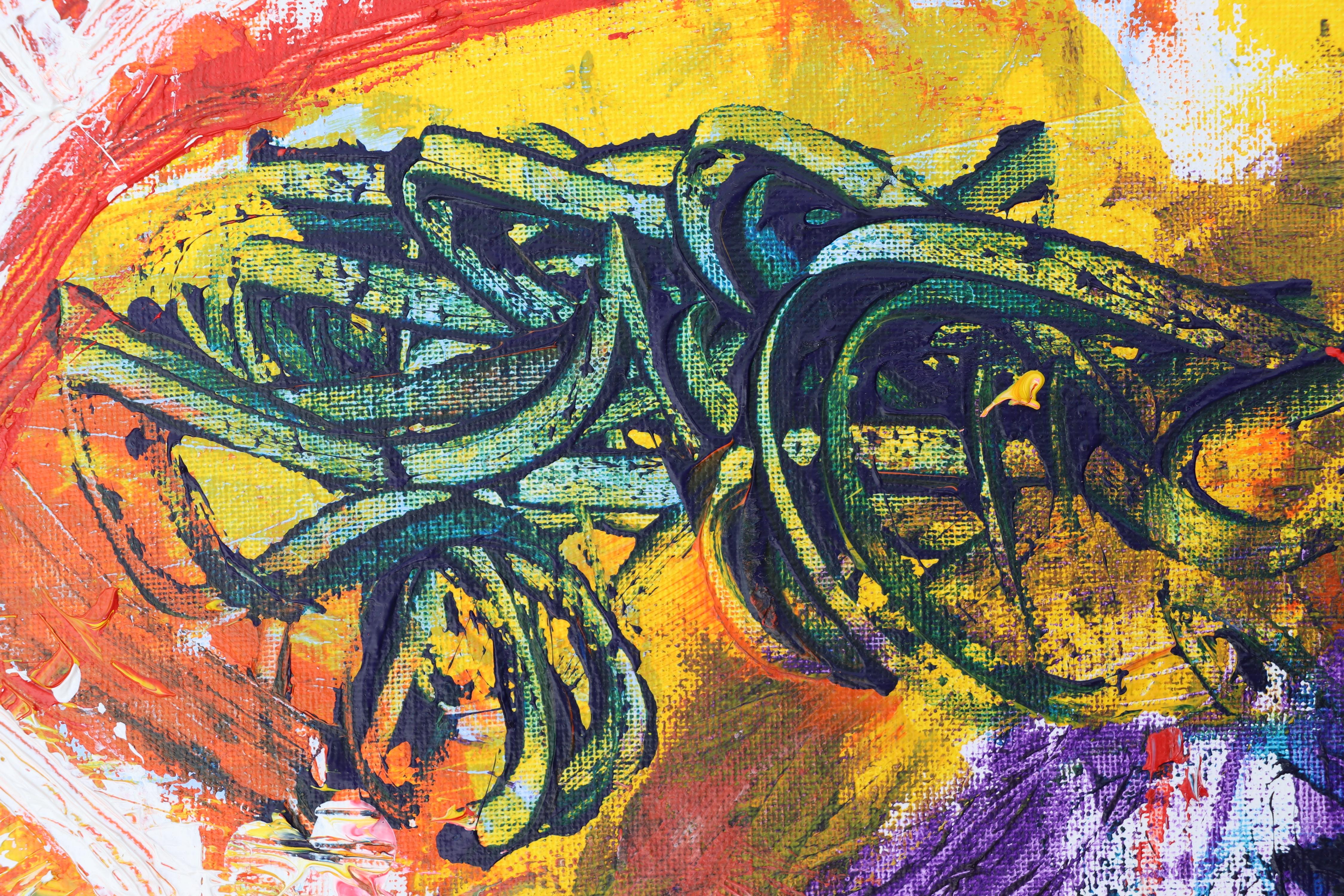 L'uomo selvaggio del 21° secolo. Pittura neo-espressionista contemporanea - Abstract Painting Marrone di Sax Berlin