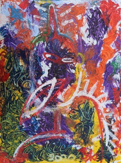 21st Century Wild Man. Contemporary Neo Expressionist Painting