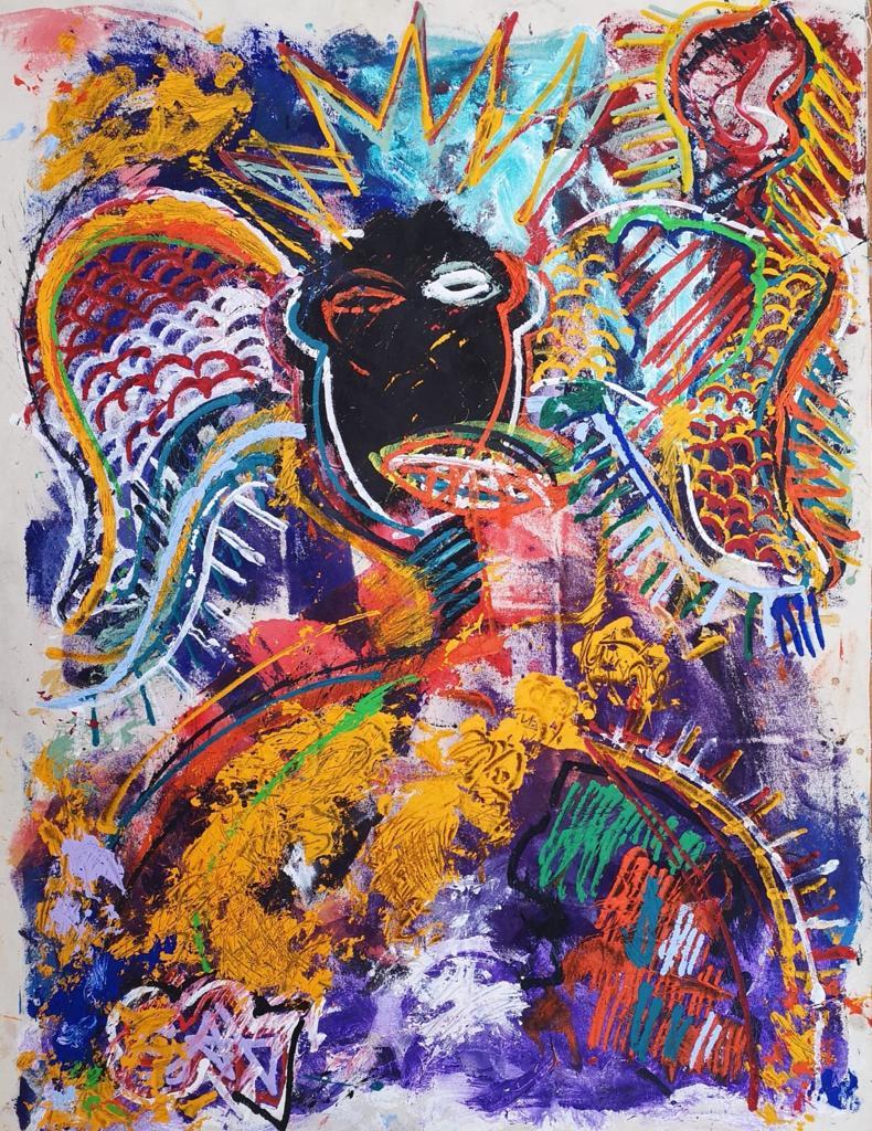 Angel Of Liberty.  Contemporary Neo Expressionist Painting