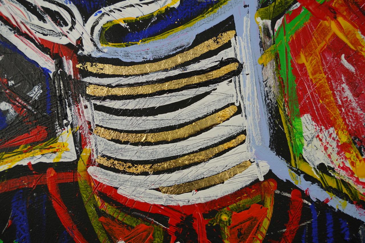 Volver a la fuente : Todos somos de África. Pintura al óleo figurativa contemporánea - Figurative Painting Gris de Sax Berlin