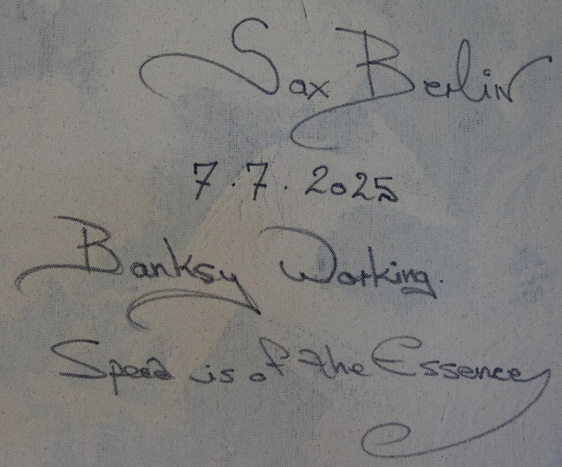 Banksy Working. Time is of the essence. Contemporary Figurative Painting For Sale 5