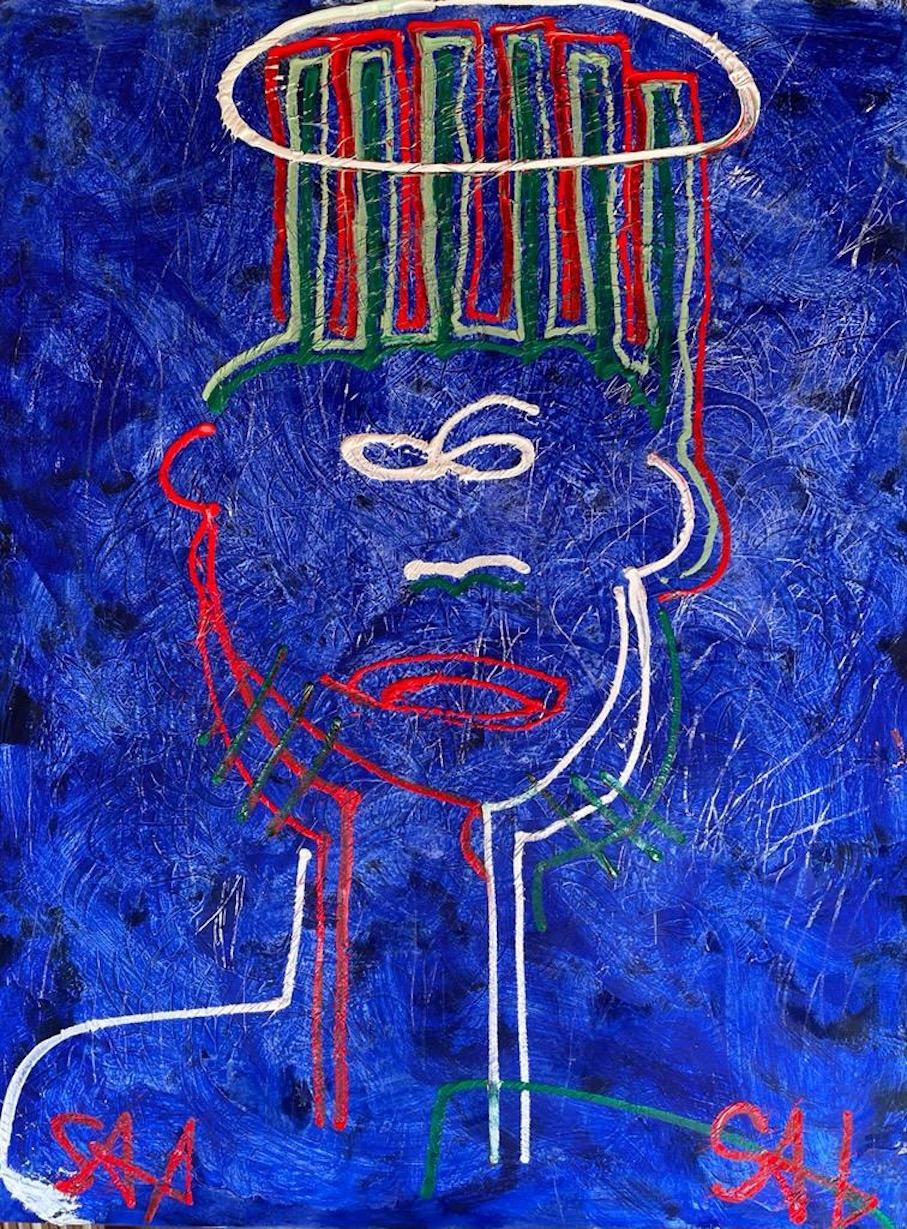 Figurative Painting Sax Berlin - Big Little Angel Of SoHo  Peinture figurative contemporaine