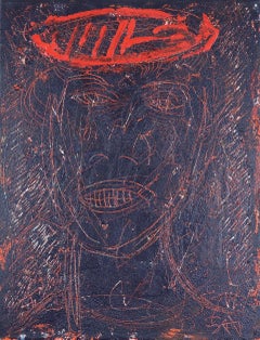 Du sang. Peinture à l'huile figurative expressionniste néo-expressionniste