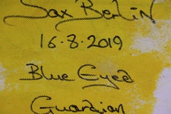 Blaue Augenbraune Wächterin. Contemporary Neo Expressionist Ölgemälde