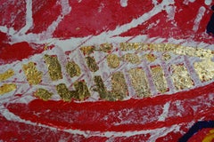 Soupière Warhol de Cambell.  Grande peinture à l'huile néo-expressionniste