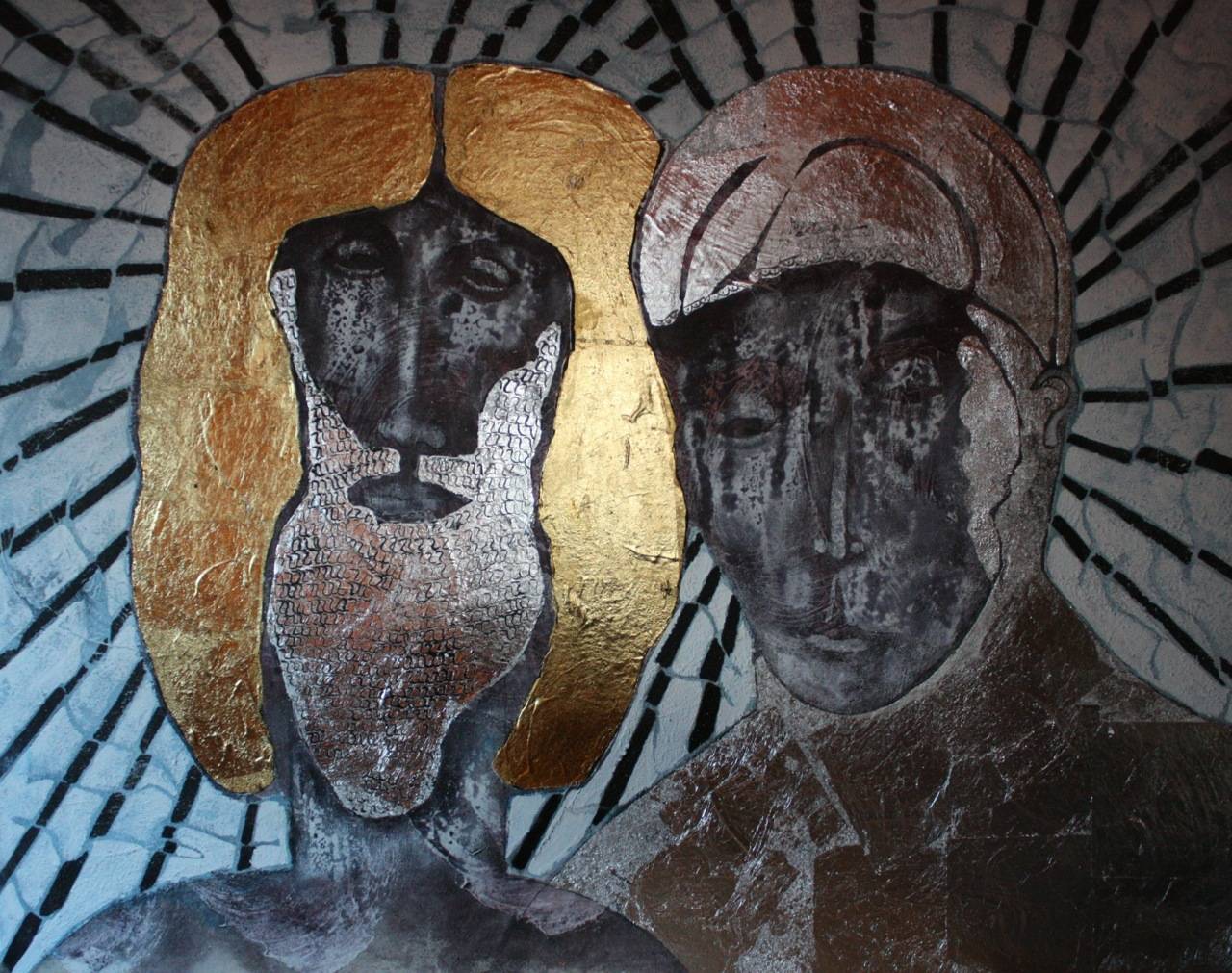 Clothed In Light, Abraham and Sarah - Painting by Sax Berlin