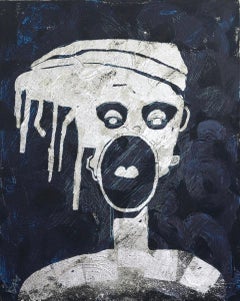 Cry for Freedom, The Promise Of America, peinture à l'huile expressionniste néo-expressionniste
