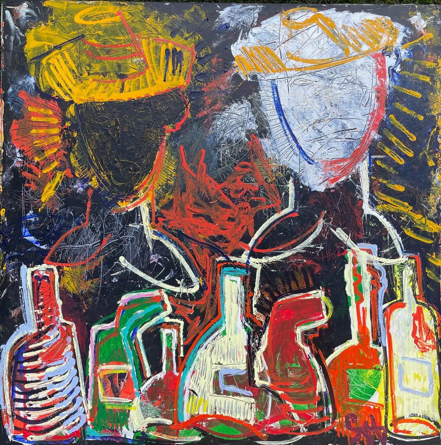 Sax Berlin Figurative Painting – Degustation. Das Schloss von Lescours