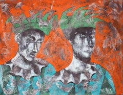 Fire Birds : Peinture figurative contemporaine à l'huile de Sax Berlin