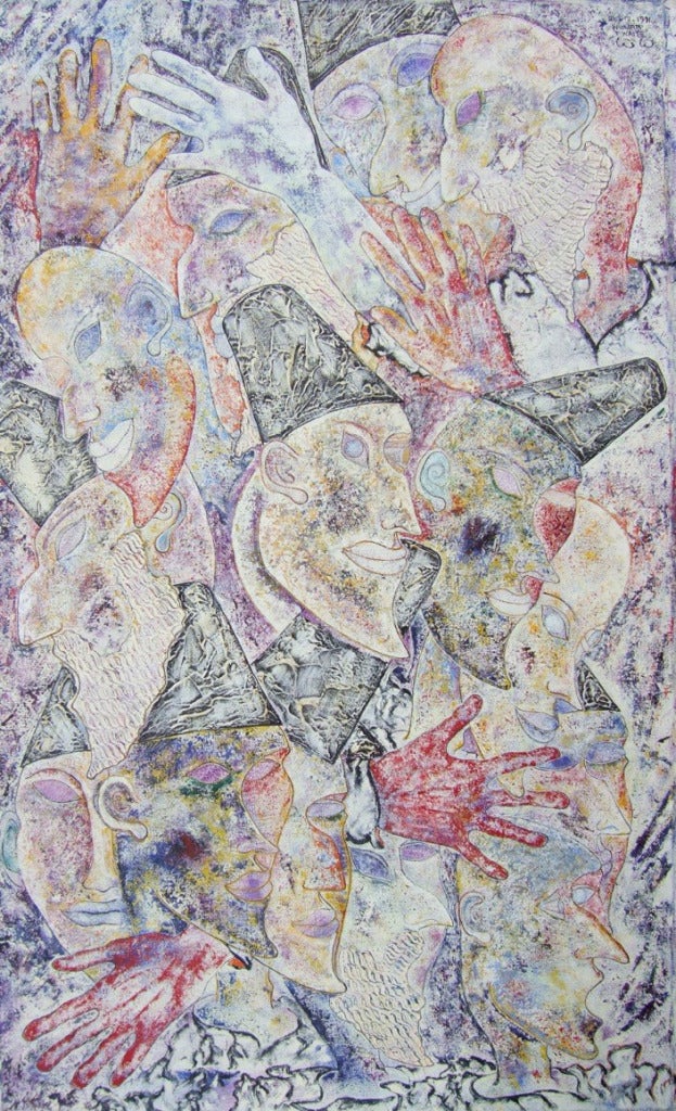 Abstract Painting di Sax Berlin - Fools Of Clear Light. Pittura ad olio figurativa contemporanea