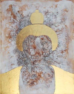 Golden Buddha:  Oil and Gold Leaf on Canvas