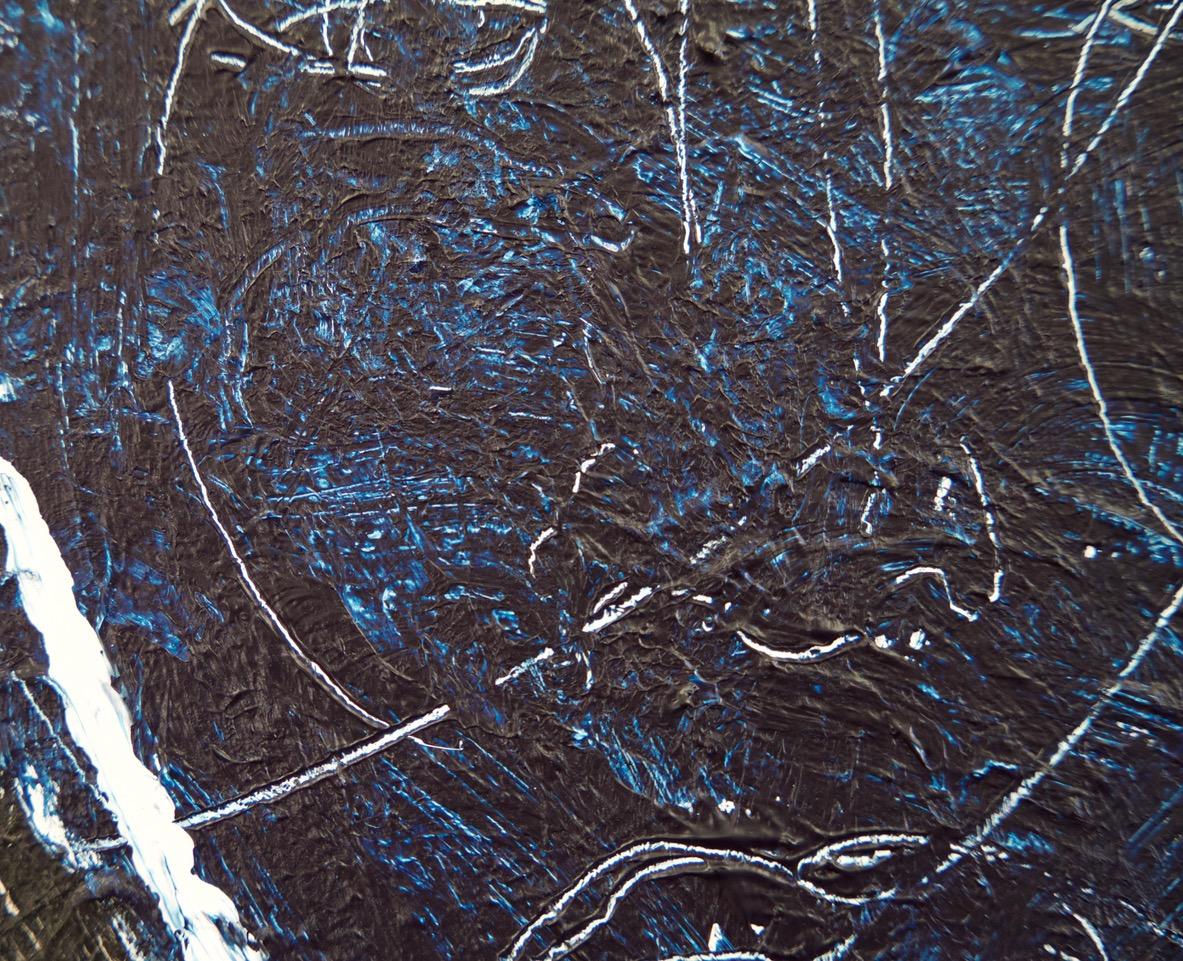 Schutzengel. Sista des 21. Jahrhunderts.  Zeitgenössisches figuratives Gemälde (Schwarz), Figurative Painting, von Sax Berlin