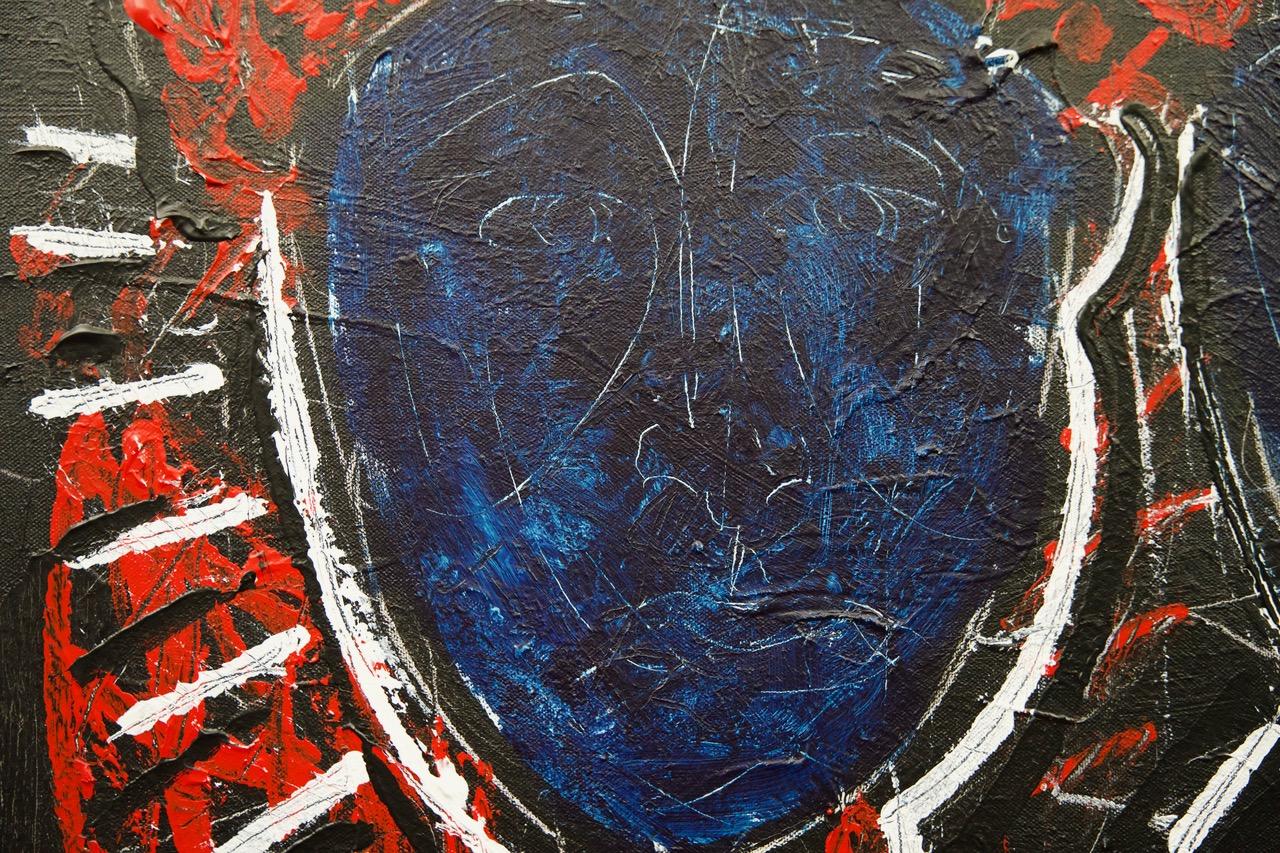 Die Schutzengel sind zurück 2025:  Zeitgenössisches figuratives Gemälde (Schwarz), Figurative Painting, von Sax Berlin