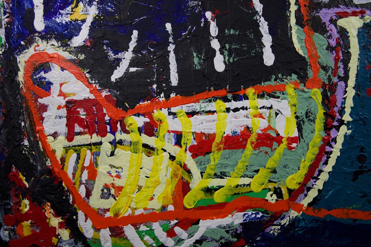 Jewel In The Dust:  Contemporary Ölgemälde (Schwarz), Abstract Painting, von Sax Berlin