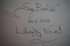 "¡Libertad ya! " Gran cuadro neoexpresionista contemporáneo