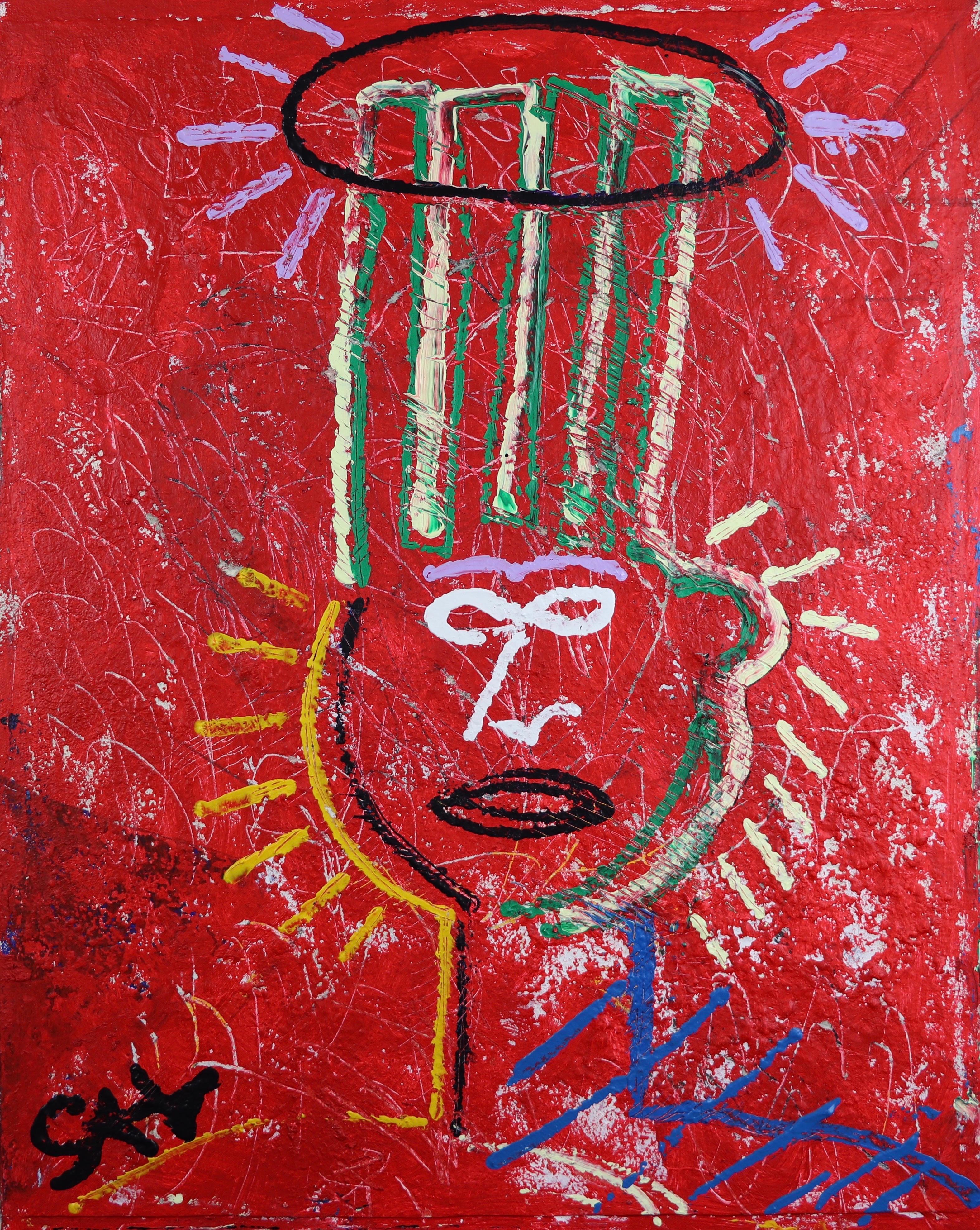 Sax Berlin Abstract Painting - Lil' Angel Of Greenwich Village. Contemporary Neo Expressionist Painting