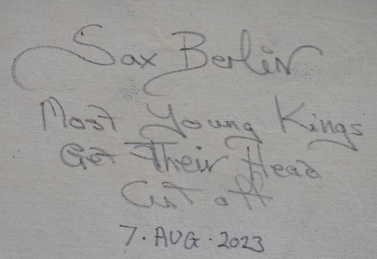 Den meisten jungen Königen wird der Kopf abgeschlagen (Grau), Abstract Painting, von Sax Berlin