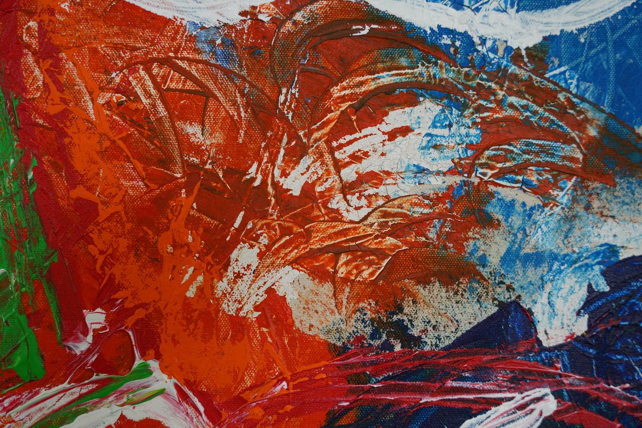 NIENTE RE NIENTE GUERRA:  Pittura ad olio neo espressionista di grandi dimensioni - Painting Neoespressionismo di Sax Berlin