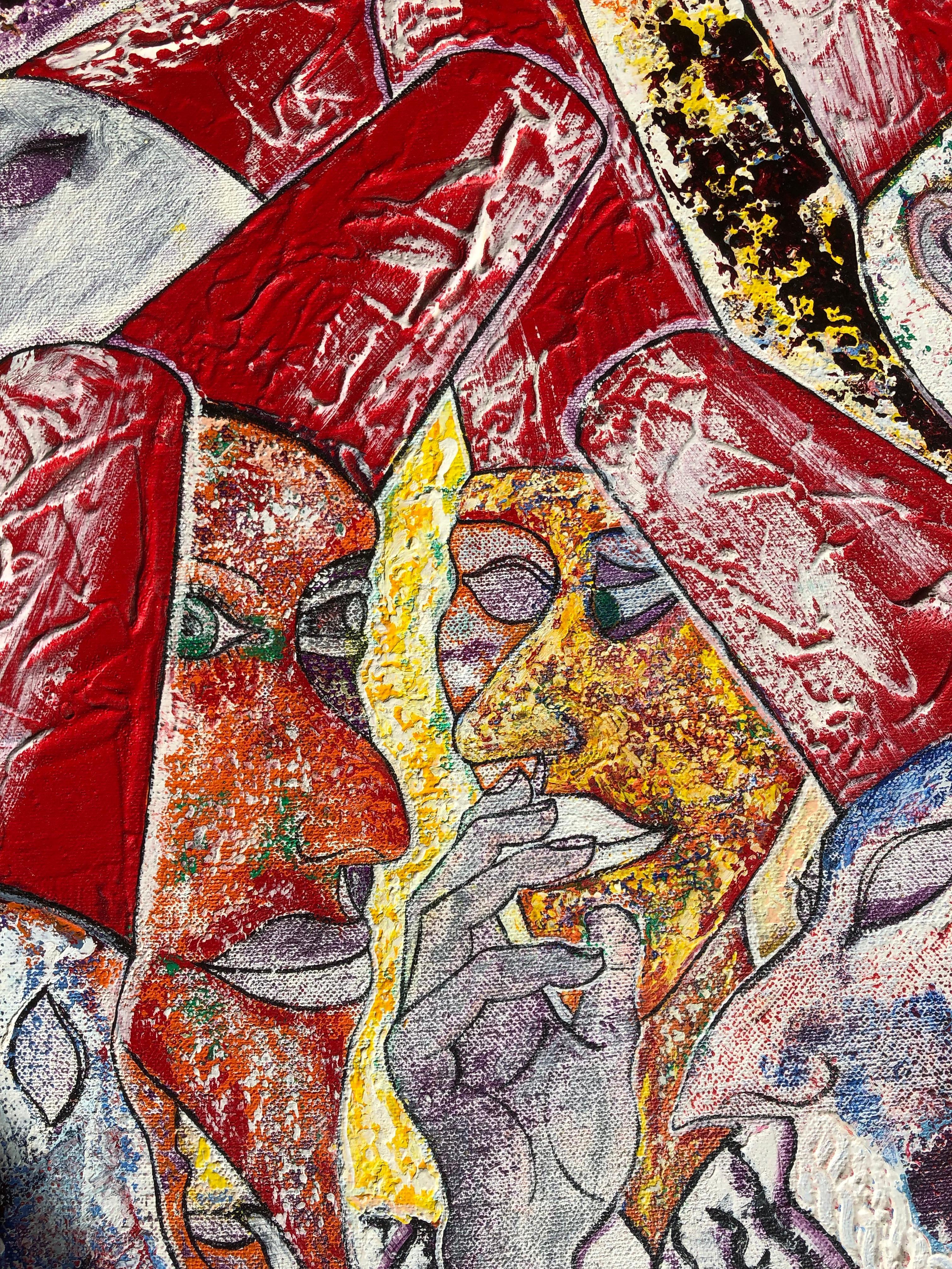 Debate abierto, Pintura figurativa al óleo sobre lienzo - Painting de Sax Berlin