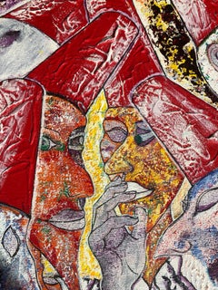 Open Debate, Figurative Oil on Canvas Painting