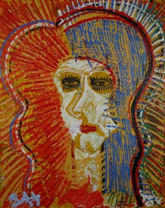 Cœur ouvert (Candice O).  Peinture à l'huile néo-expressionniste contemporaine