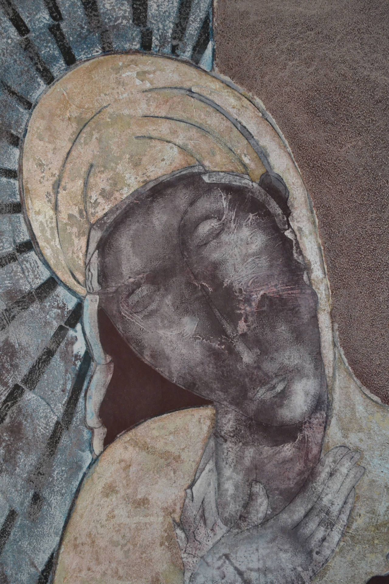 Pietà: Contemporanea  dipinto ad olio figurativo di Sax Berlin in vendita 1