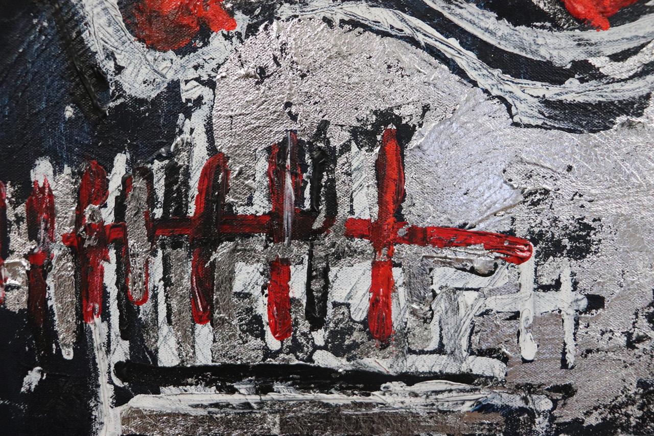 Roter Schädel.  Zeitgenössische neoexpressionistische Malerei (Abstrakter Expressionismus), Painting, von Sax Berlin