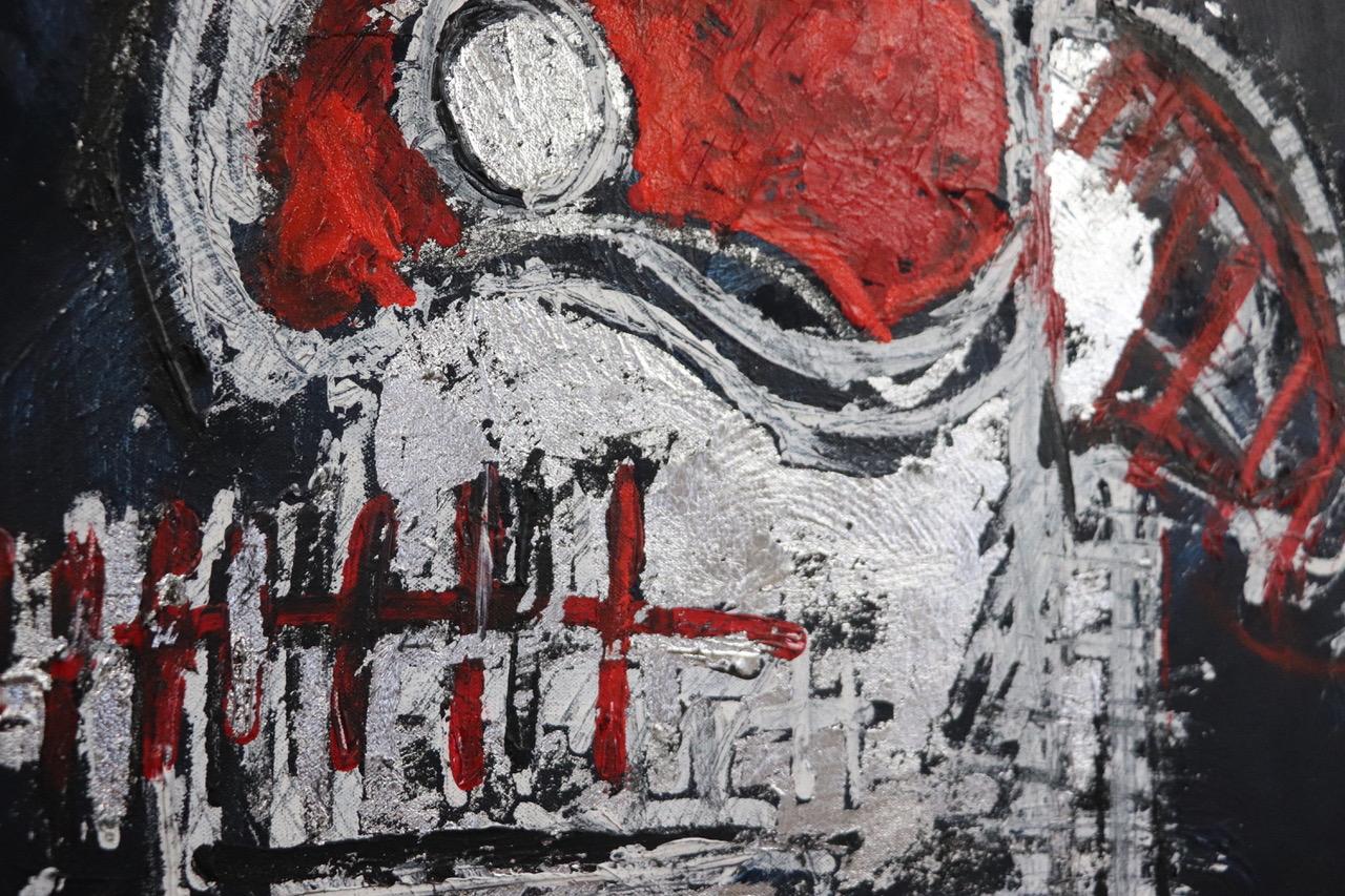 Red Skull.  Contemporary Neo-Expressionist Painting For Sale 2