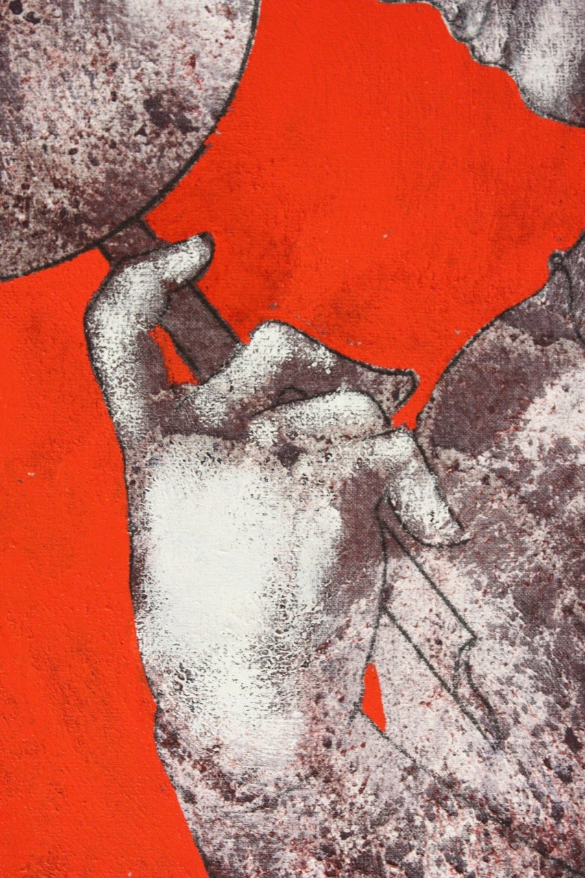 Riflesso di un uccello di fuoco, pittura ad olio figurativa contemporanea di Sax Berlin 1