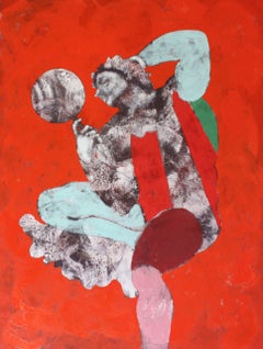 Riflesso di un uccello di fuoco, pittura ad olio figurativa contemporanea di Sax Berlin
