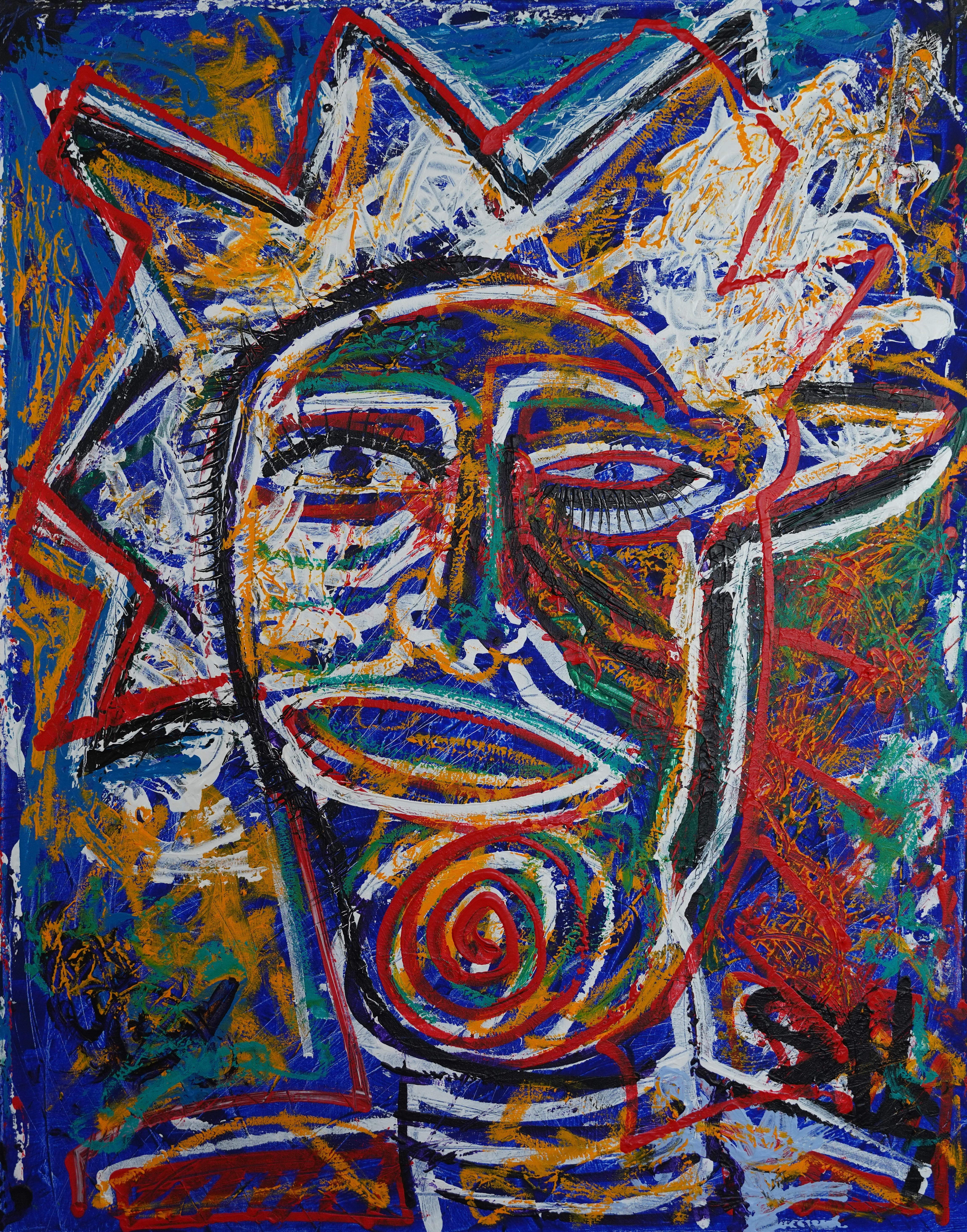 Figurative Painting di Sax Berlin - Ripristina la libertà. Pittura ad olio figurativa contemporanea