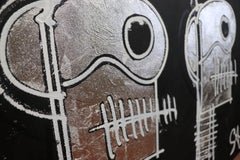 Silver Skulls.  Contemporary Neo-Expressionist Painting